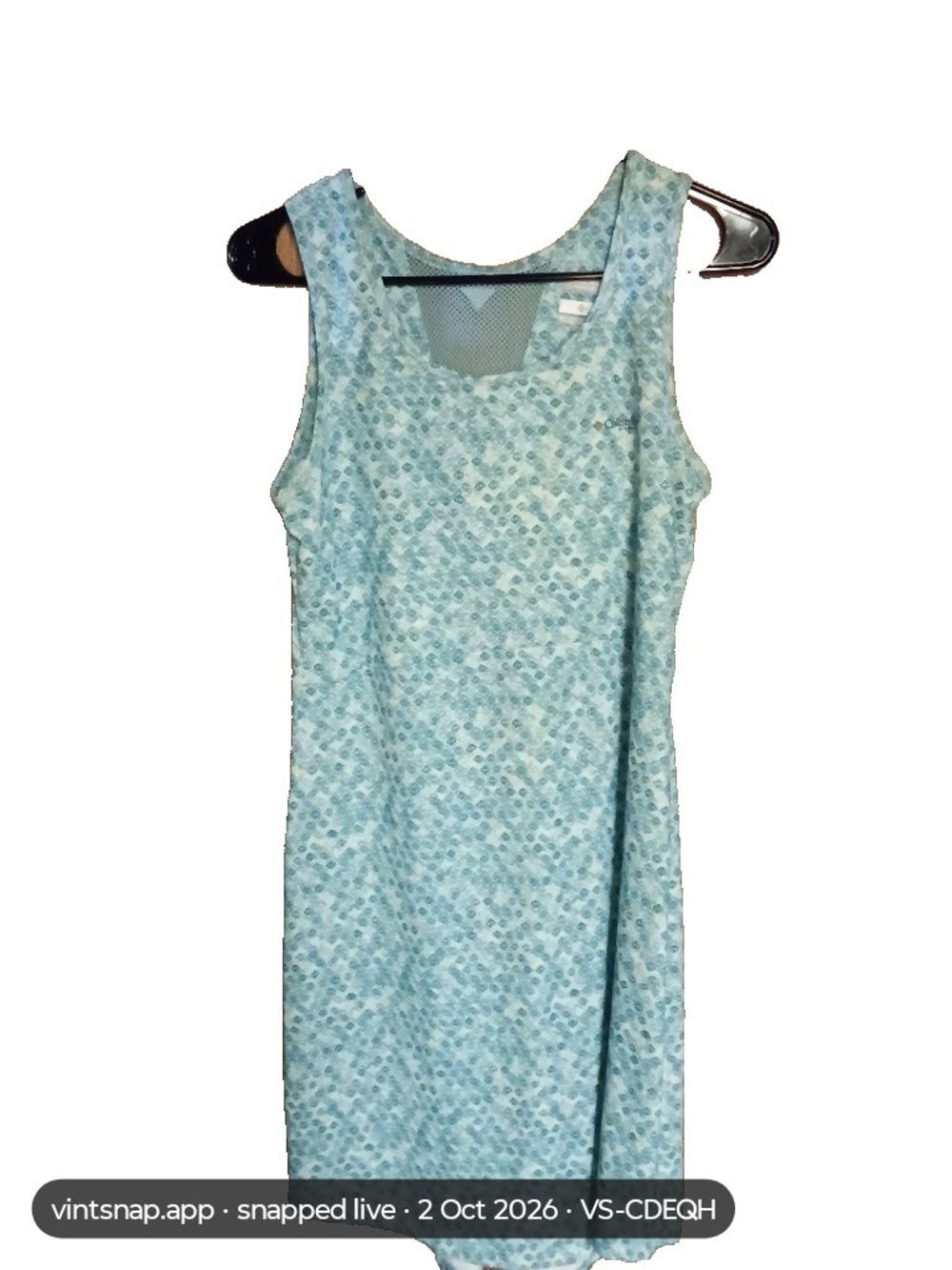 Columbia Light Aqua Floral Sleeveless Dress